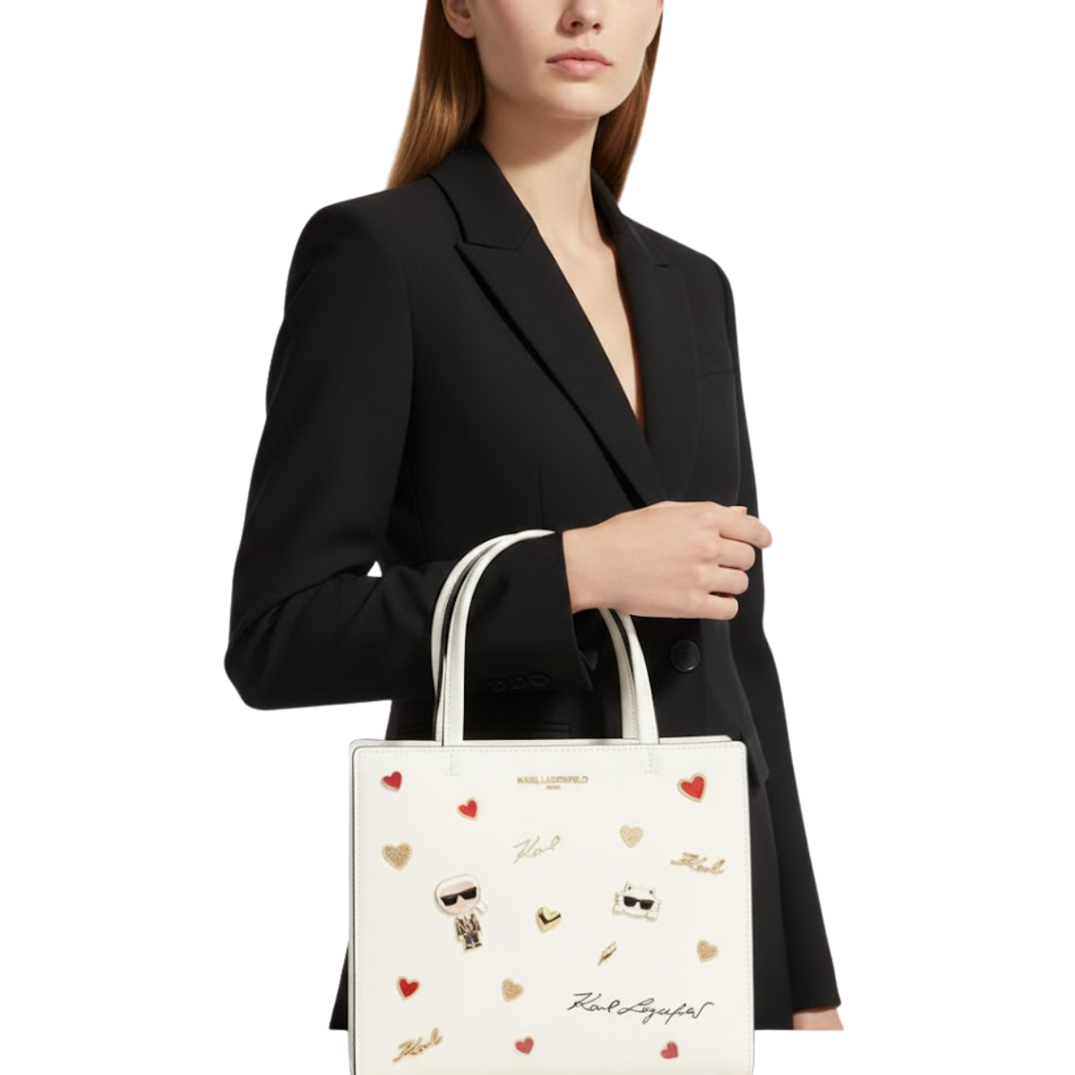 Karl Lagerfeld Paris Maybelle Satchel Handbag - WHT - White