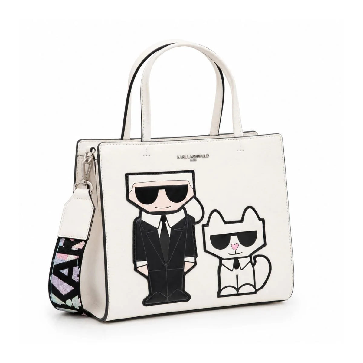 Karl Lagerfeld Paris Maybelle Satchel Handbag - WHT - White