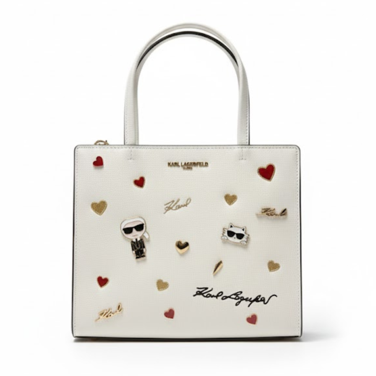 Karl Lagerfeld Paris Maybelle Satchel Handbag - WHT - White