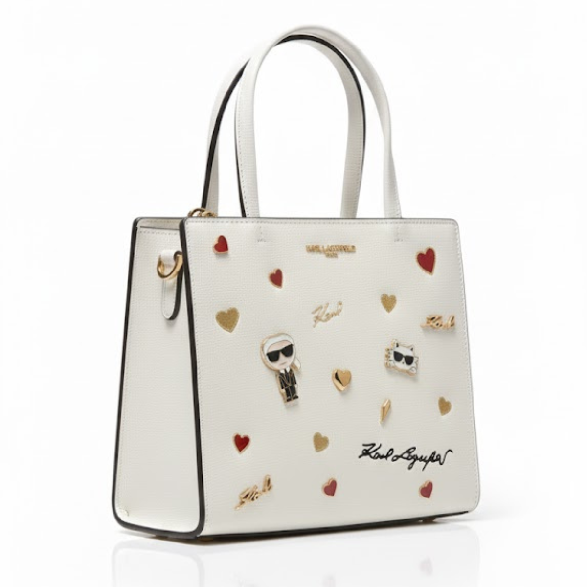 Karl Lagerfeld Paris Maybelle Satchel Handbag - WHT - White