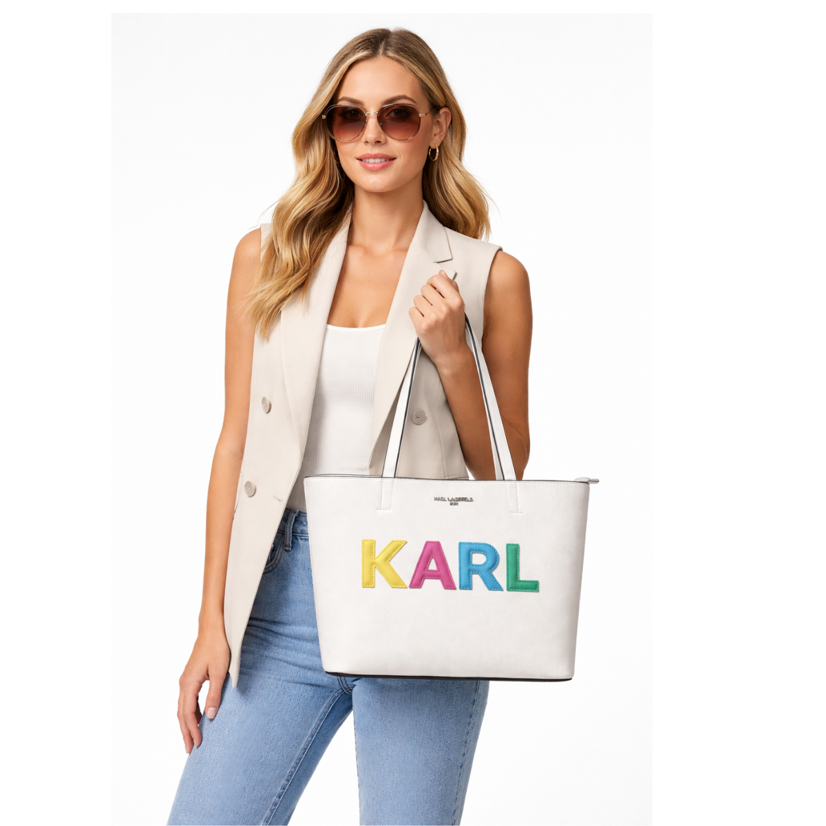Karl Lagerfeld Paris MAYBELLE SATCHEL HANDBAG Women - WHT - White