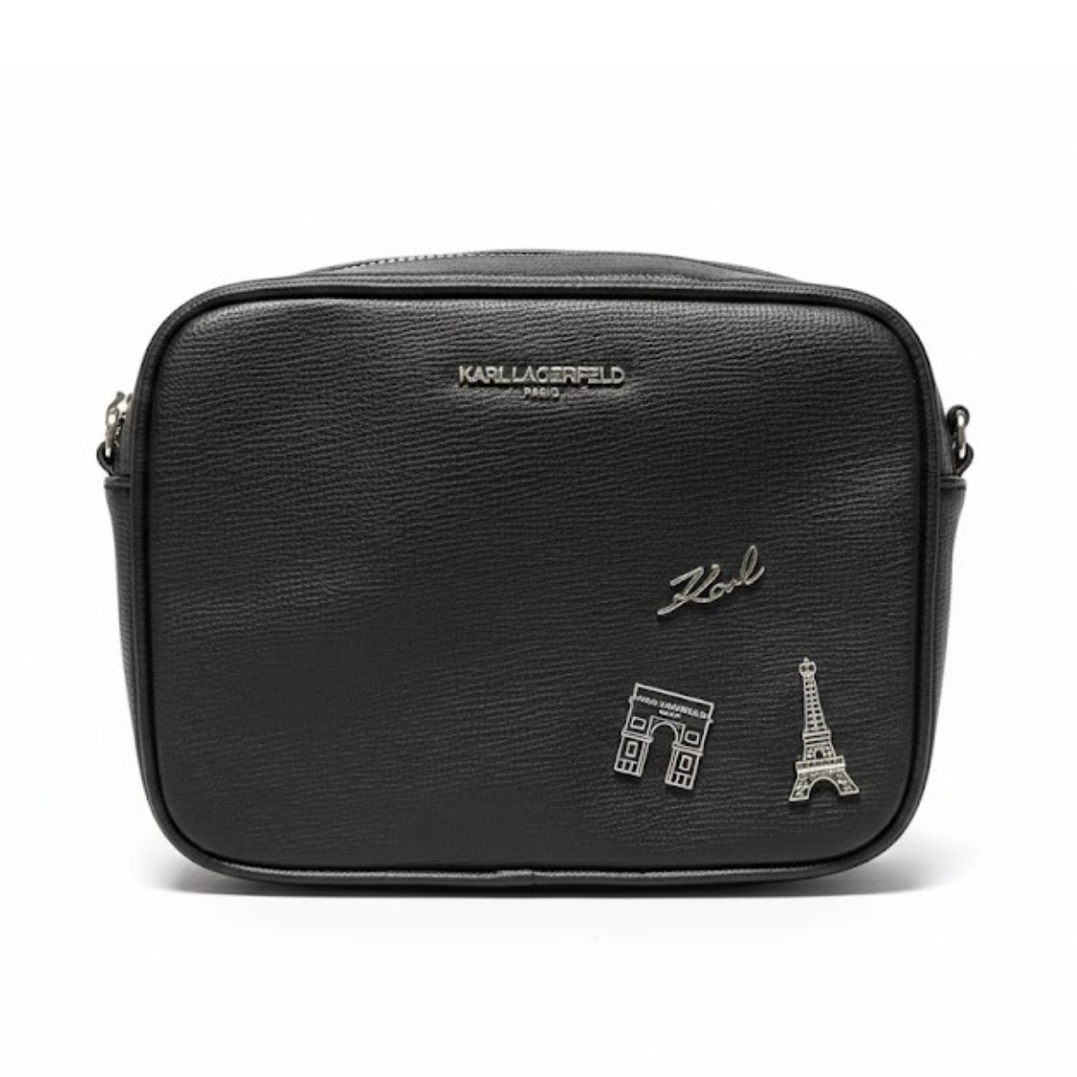 Karl Lagerfeld Paris MAYBELLE SATCHEL PURSE Crossbody - BLK - Black