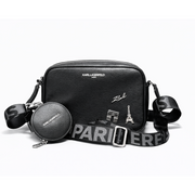 Karl Lagerfeld Paris MAYBELLE SATCHEL PURSE Crossbody - BLK - Black