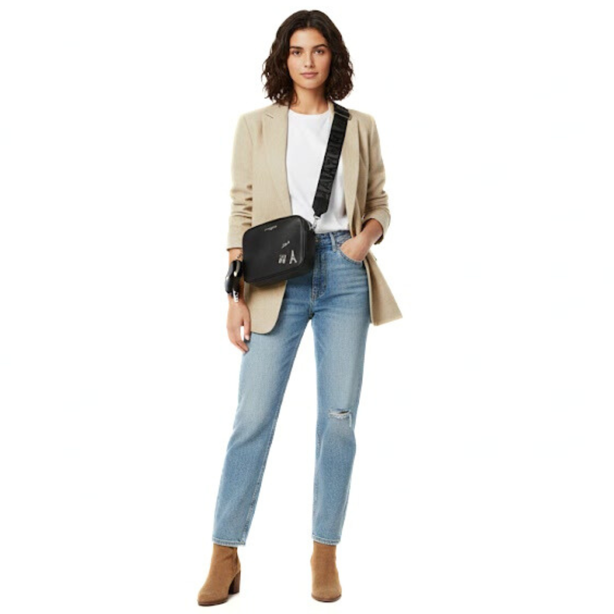 Karl Lagerfeld Paris MAYBELLE SATCHEL PURSE Crossbody - BLK - Black