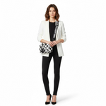 Karl Lagerfeld Paris MAYBELLE SATCHEL PURSE Crossbody - BLKWHT - Black-White