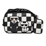 Karl Lagerfeld Paris MAYBELLE SATCHEL PURSE Crossbody - BLKWHT - Black-White