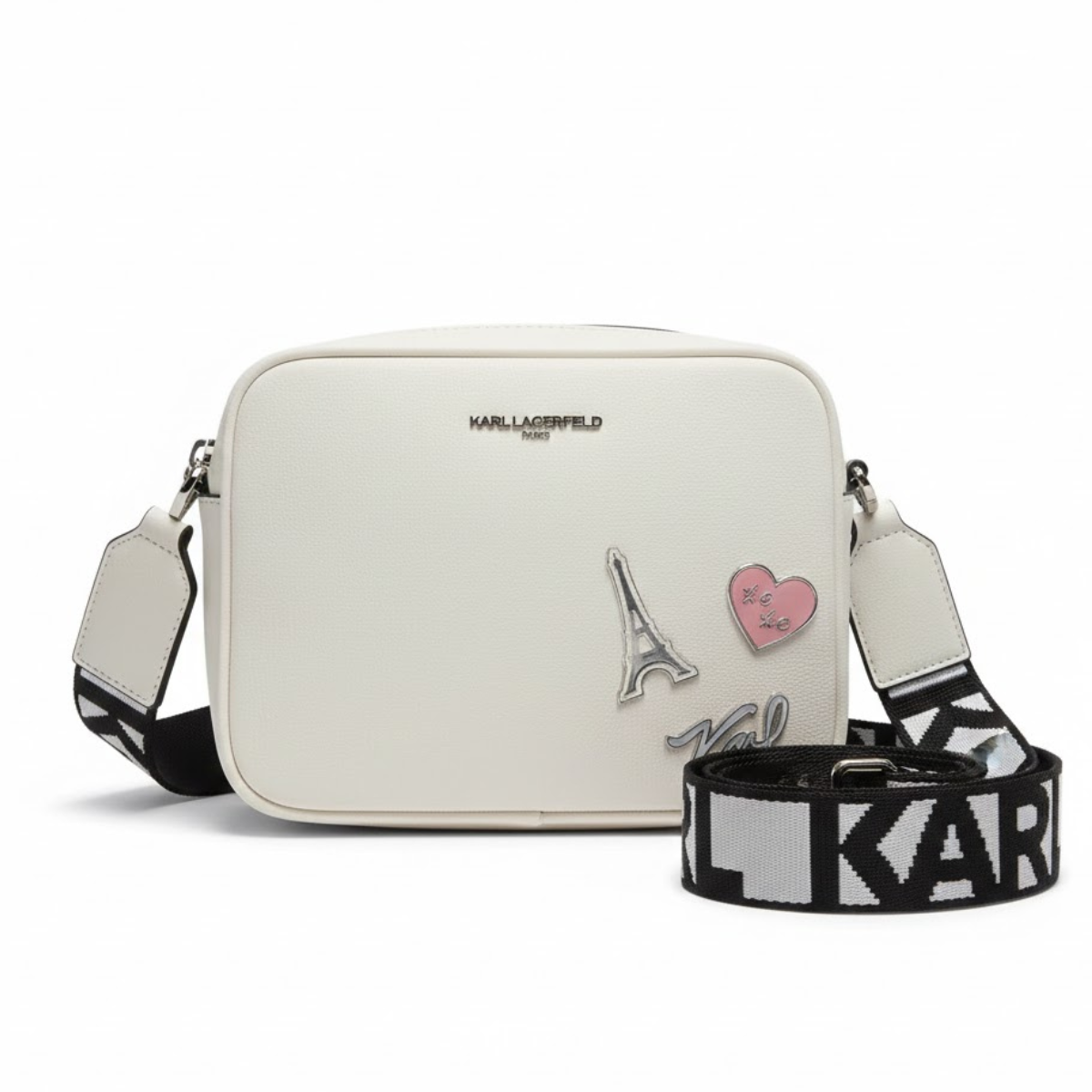Karl Lagerfeld Paris MAYBELLE SATCHEL PURSE Crossbody - CRM - Cream