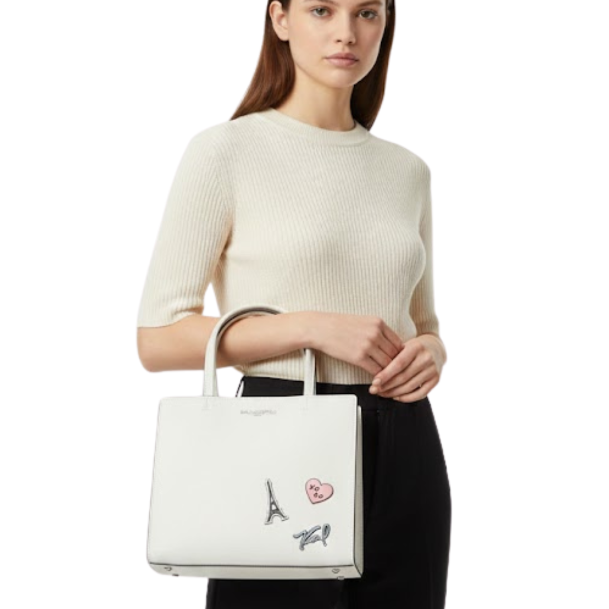 Karl Lagerfeld Paris MAYBELLE SATCHEL PURSE CROSSBODY - CRM - Cream