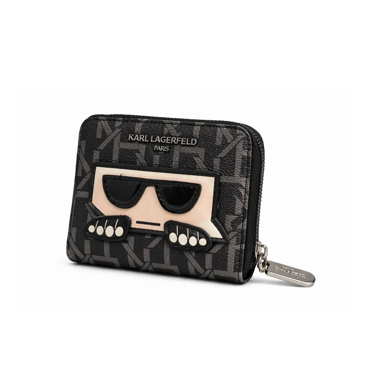 Karl Lagerfeld Paris MAYBELLE SLG Card Holder Small Zip Around Wallet Women - BLK - Black