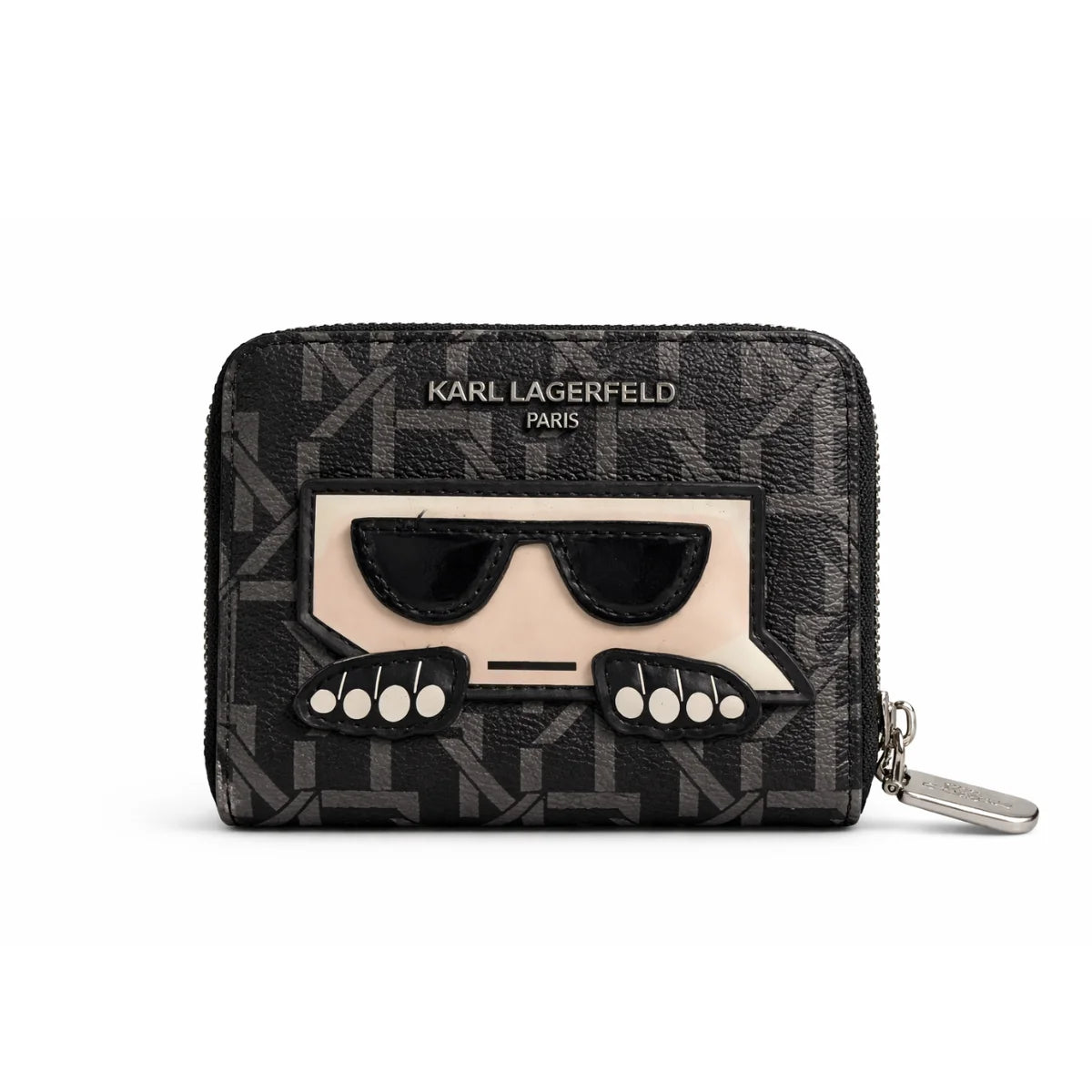 Karl Lagerfeld Paris MAYBELLE SLG Card Holder Small Zip Around Wallet Women - BLK - Black