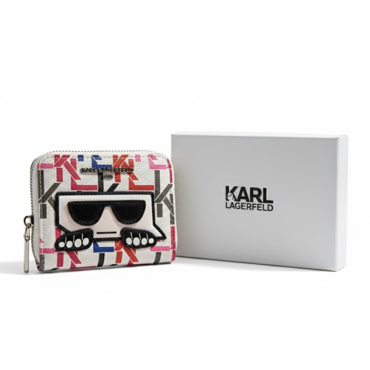 Karl Lagerfeld Paris MAYBELLE SLG Card Holder Small Zip Around Wallet Women - Multi