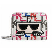 Karl Lagerfeld Paris MAYBELLE SLG Card Holder Small Zip Around Wallet Women - Multi