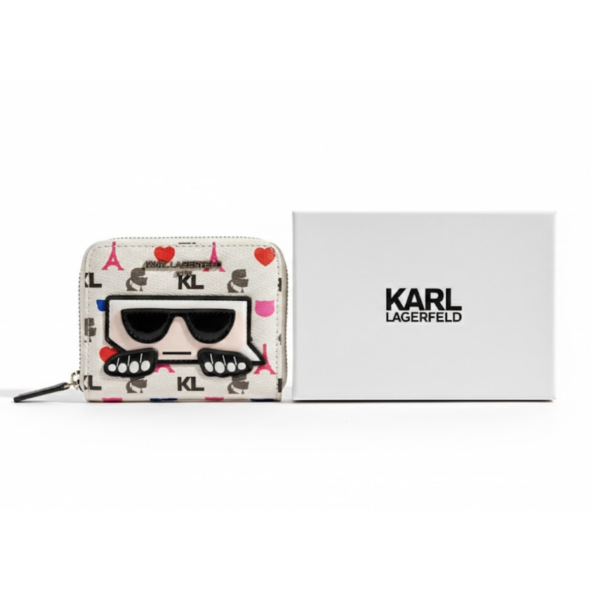 Karl Lagerfeld Paris MAYBELLE SLG Card Holder Small Zip Around Wallet Women - Multi C2