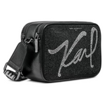 Karl Lagerfeld Paris Maybelle Studded Logo Crossbody - BLKSLV - Black-Silver