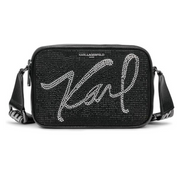 Karl Lagerfeld Paris Maybelle Studded Logo Crossbody - BLKSLV - Black-Silver
