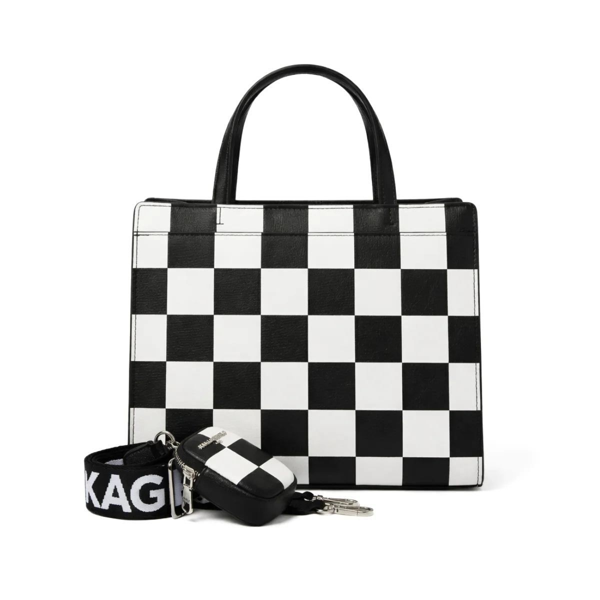 Karl Lagerfeld Paris Maybelle2 Satchel Handbag - BLKWHT - Black-White