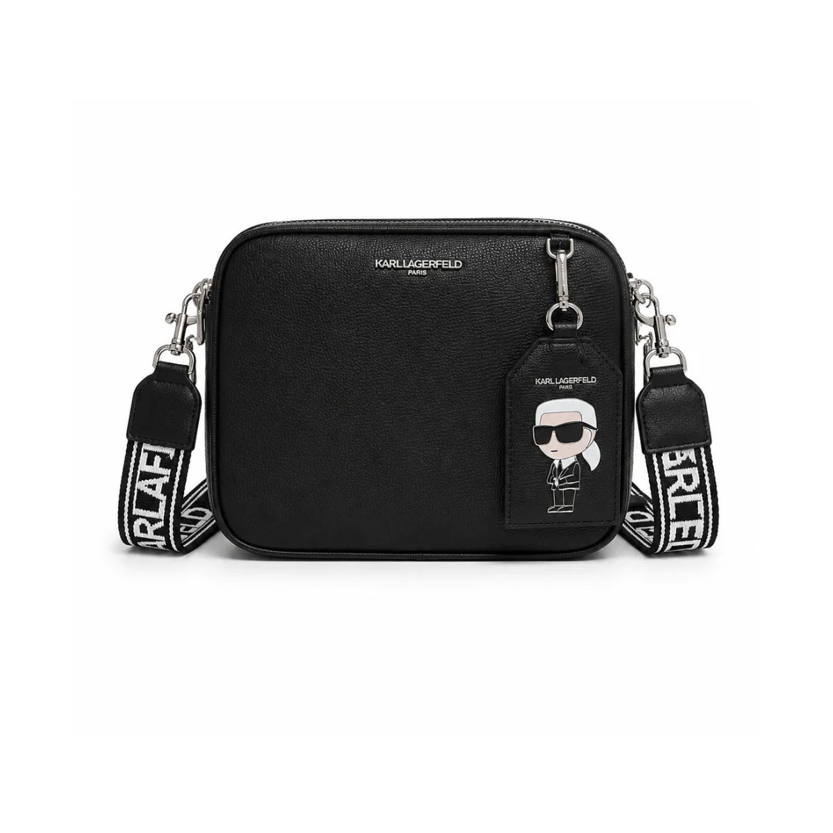 Karl Lagerfeld Paris Maybelle2 Satchel Handbag Crossbody - BLK