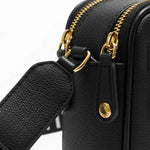 Karl Lagerfeld Paris Maybelle2 Satchel Handbag Crossbody - BLKGLD - Black-Gold