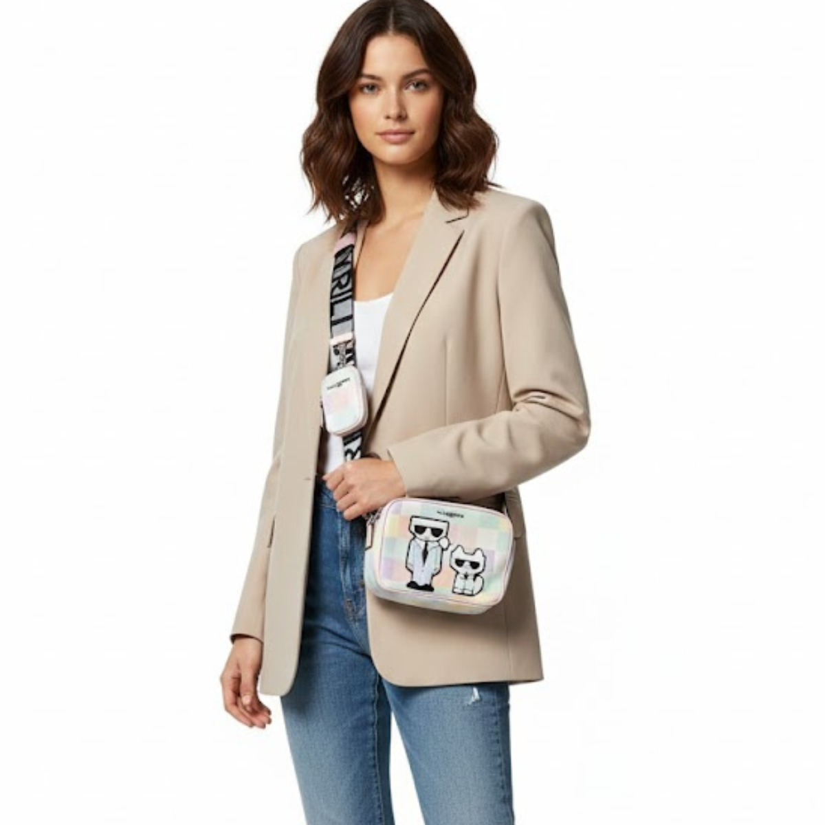 Karl Lagerfeld Paris Maybelle2 Satchel Handbag Crossbody - MLT - Multi