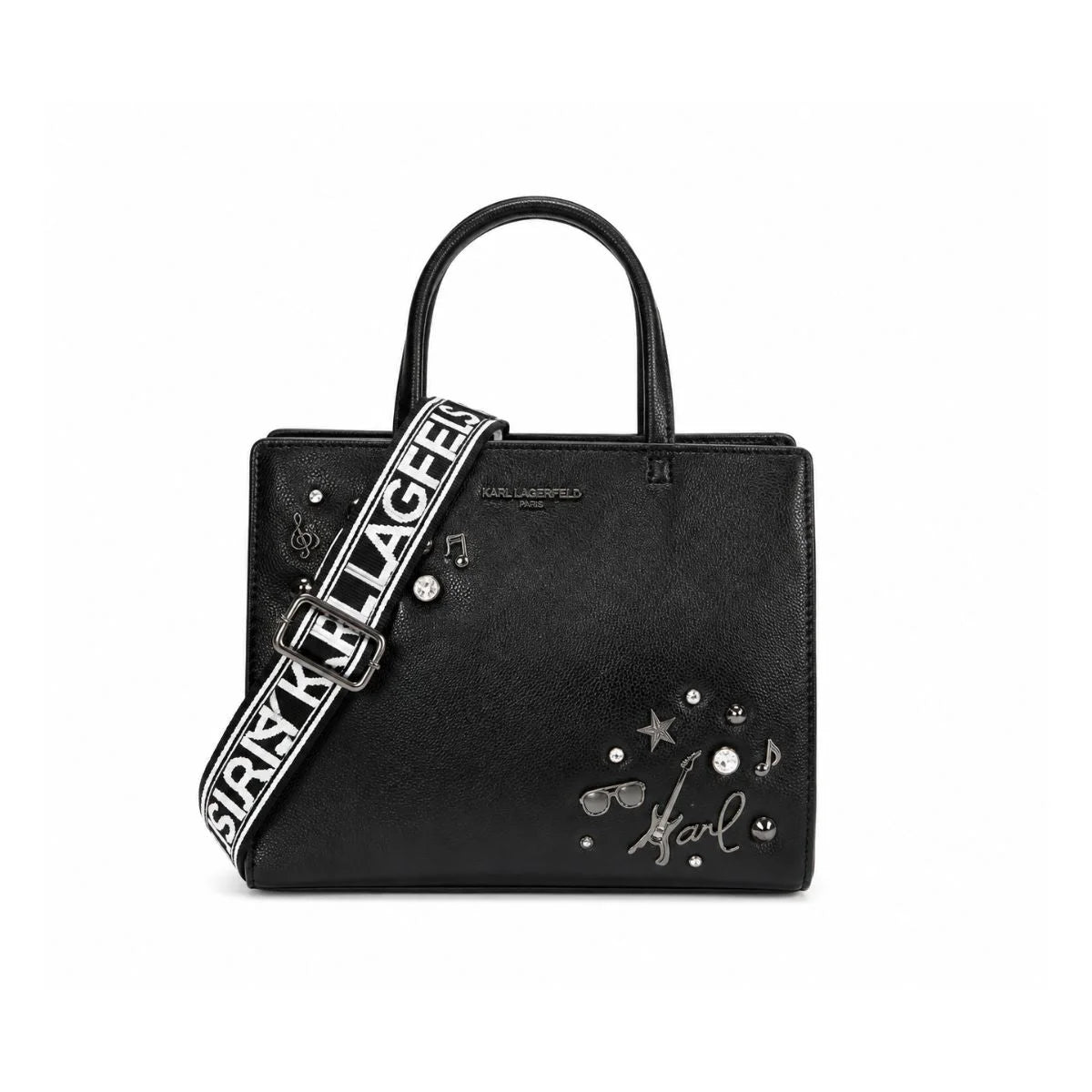 Karl Lagerfeld Paris MAYBELLE2 SATCHEL HANDBAG Women -BLK - Black