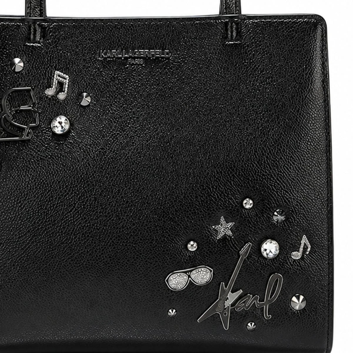 Karl Lagerfeld Paris MAYBELLE2 SATCHEL HANDBAG Women -BLK - Black