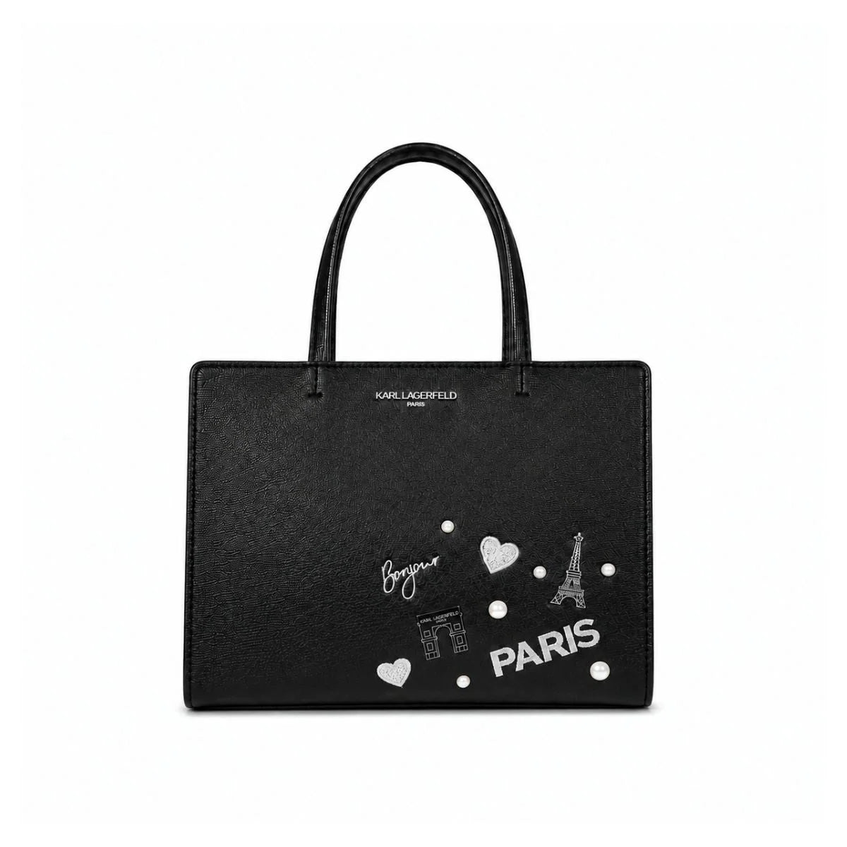 Karl Lagerfeld Paris MAYBELLE2 SATCHEL HANDBAG Women -BLK - Black