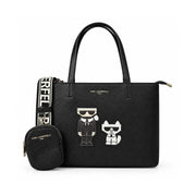 Karl Lagerfeld Paris MAYBELLE2 SATCHEL HANDBAG Women BLK-KB106 - Black