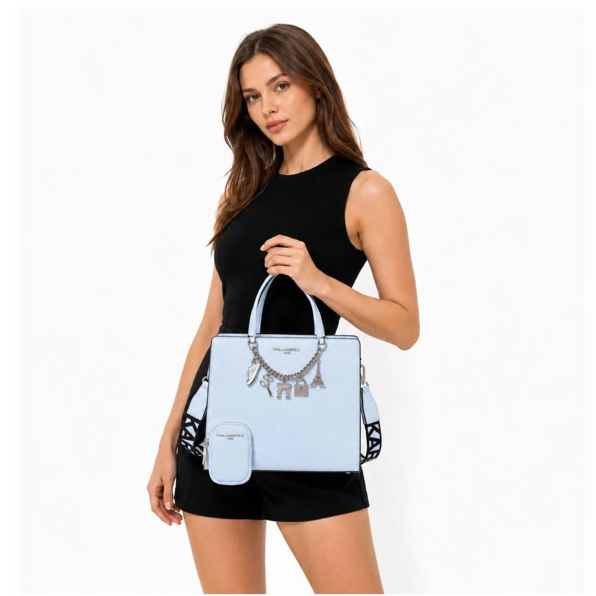 Karl Lagerfeld Paris MAYBELLE2 SATCHEL HANDBAG Women -SKY - SKY