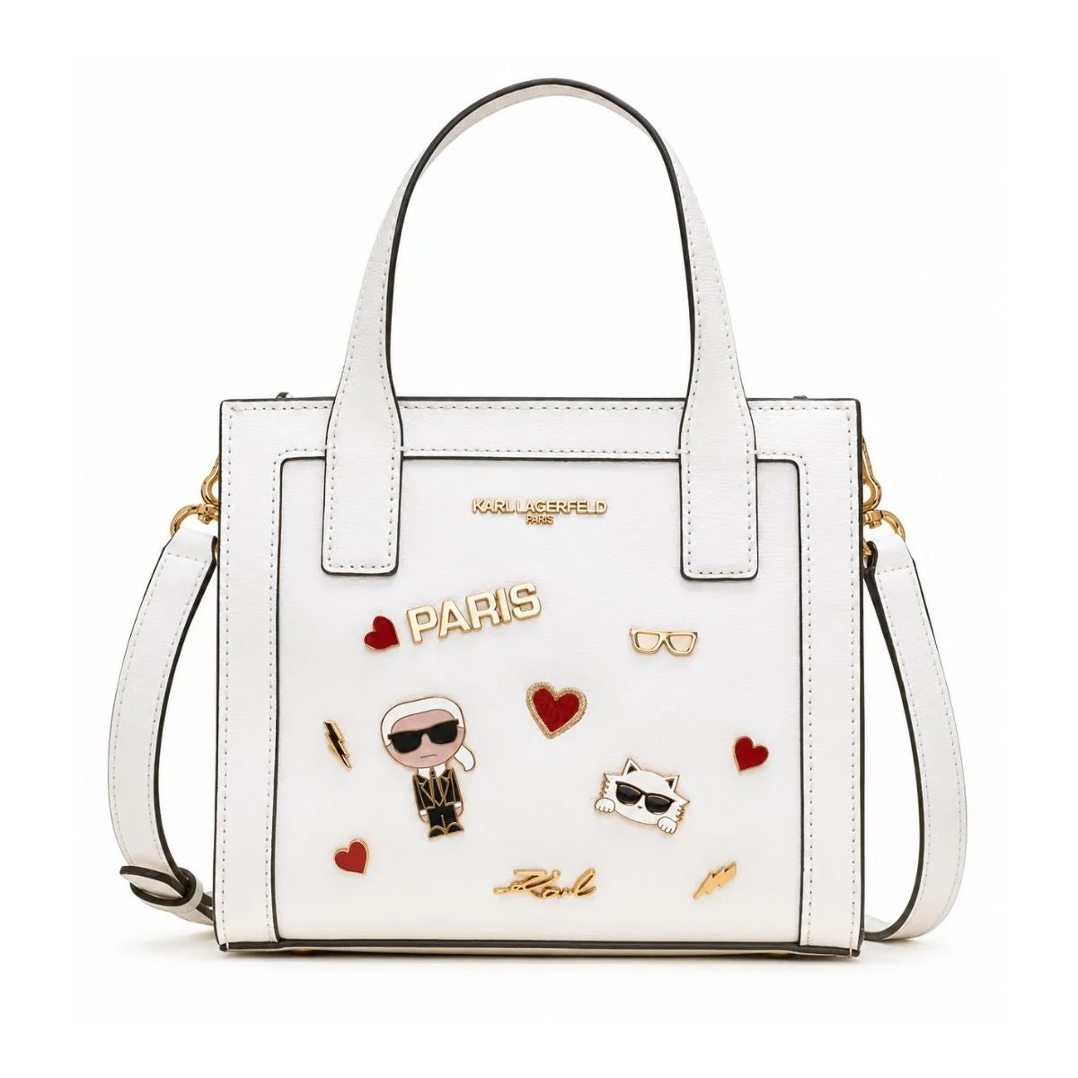 Karl Lagerfeld Paris MAYBELLE2 SATCHEL HANDBAG Women - WHT - White