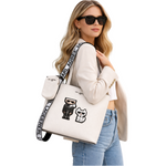 Karl Lagerfeld Paris MAYBELLE2 SATCHEL HANDBAG Women - WHT - White