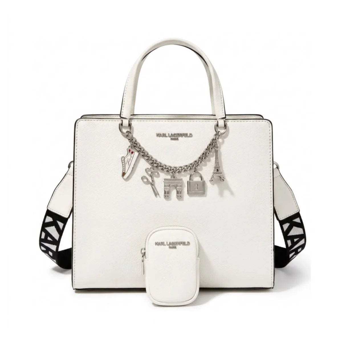 Karl Lagerfeld Paris MAYBELLE2 SATCHEL HANDBAG Women - WHT - White
