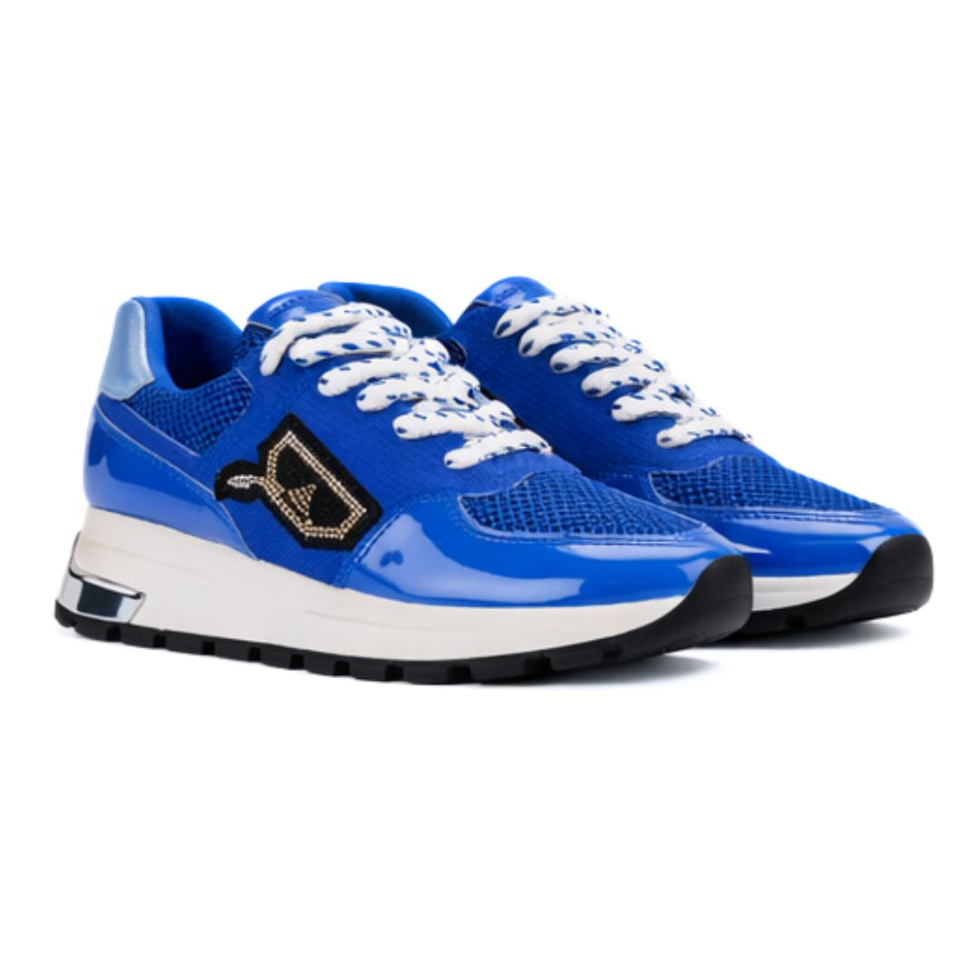 KARL LAGERFELD PARIS MAYU Lace Up Sneakers Women - BLU - Blue / 35