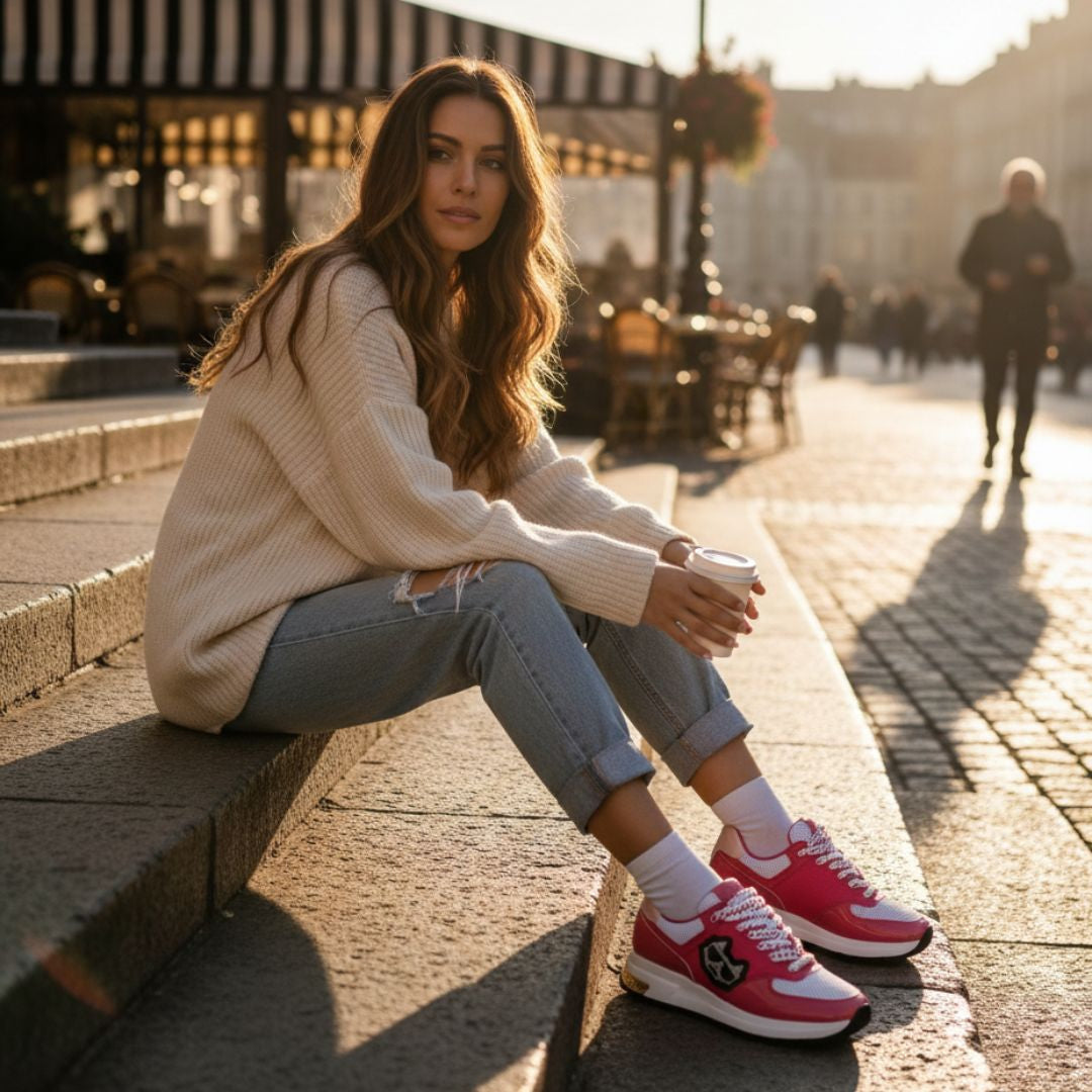 KARL LAGERFELD PARIS MAYU Lace Up Sneakers Women - PNK