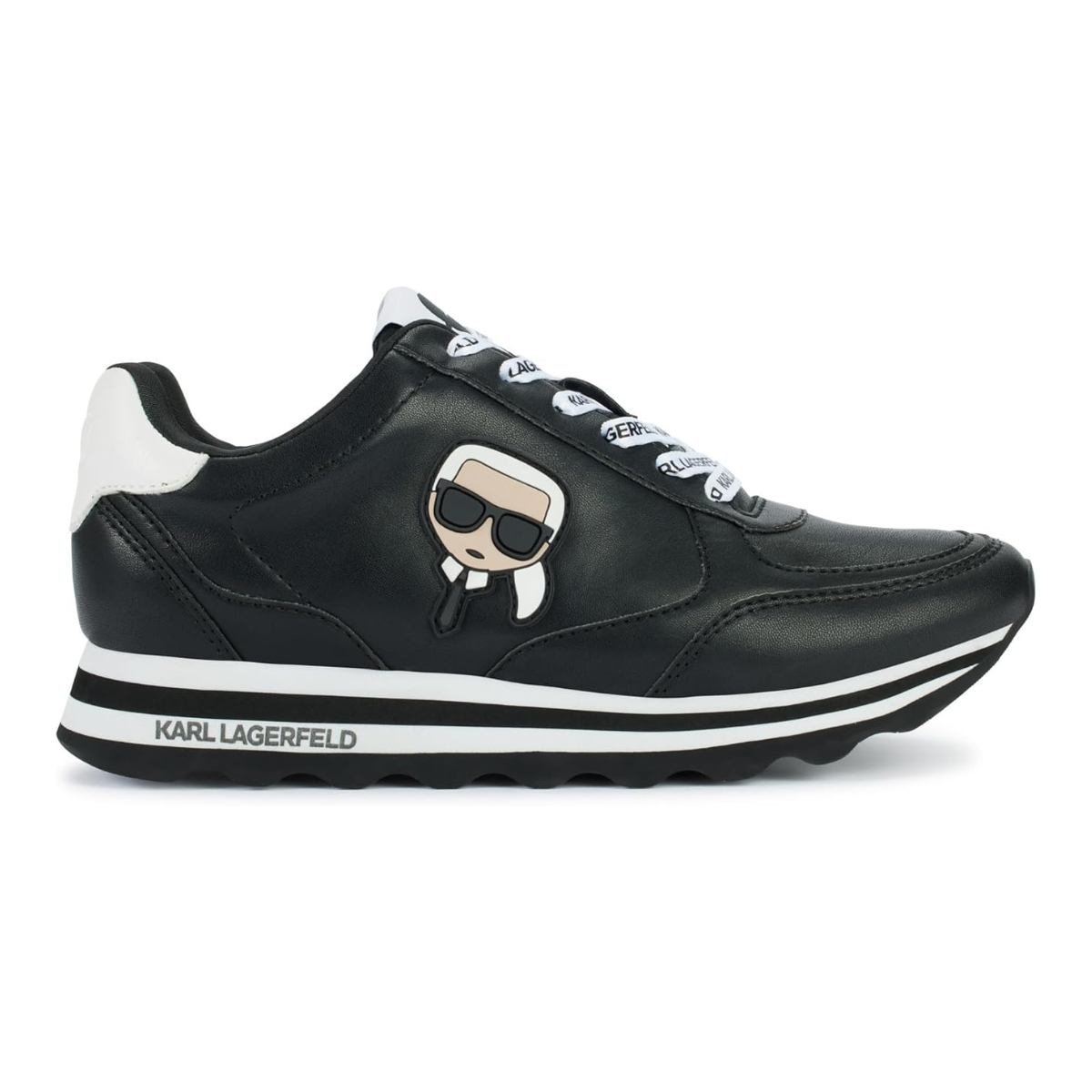 KARL LAGERFELD PARIS Meade Lace Up Sneakers Women - BLK - Black / 35