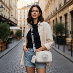 Karl Lagerfeld Paris Medallion Crossbody - WHT - White