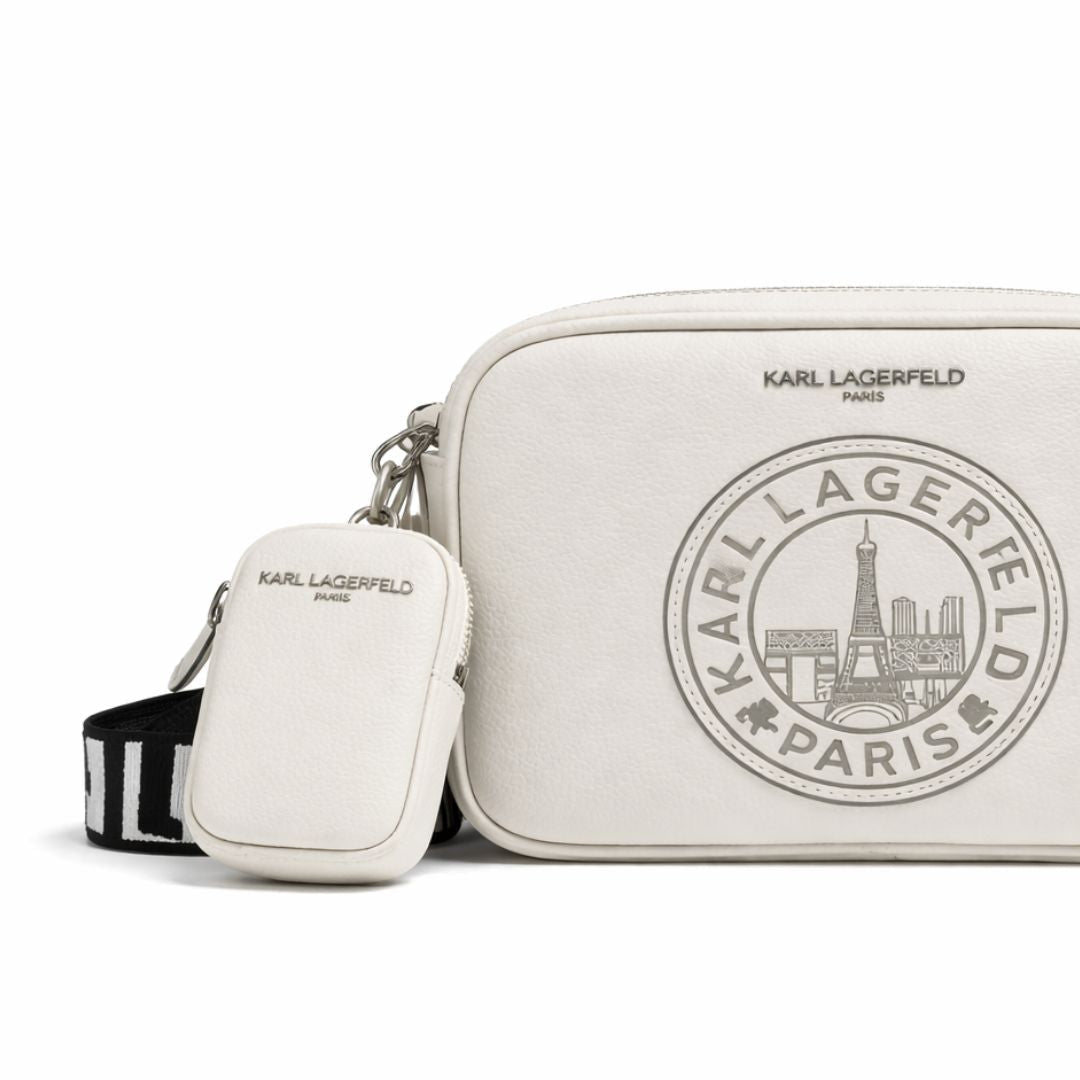Karl Lagerfeld Paris Medallion Crossbody - WHT - White