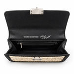 Karl Lagerfeld Paris Medium Raffia-Effect Shoulder Bag - Women - BRN - Beige