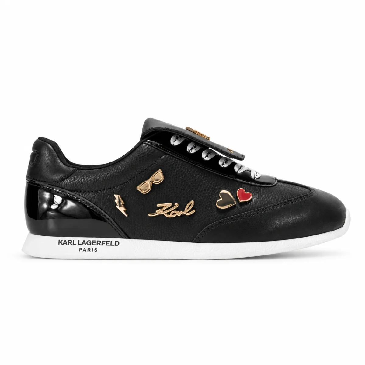 KARL LAGERFELD PARIS Minia Foldover Flap Lace-up Sneakers Women - BLK - Black / 35