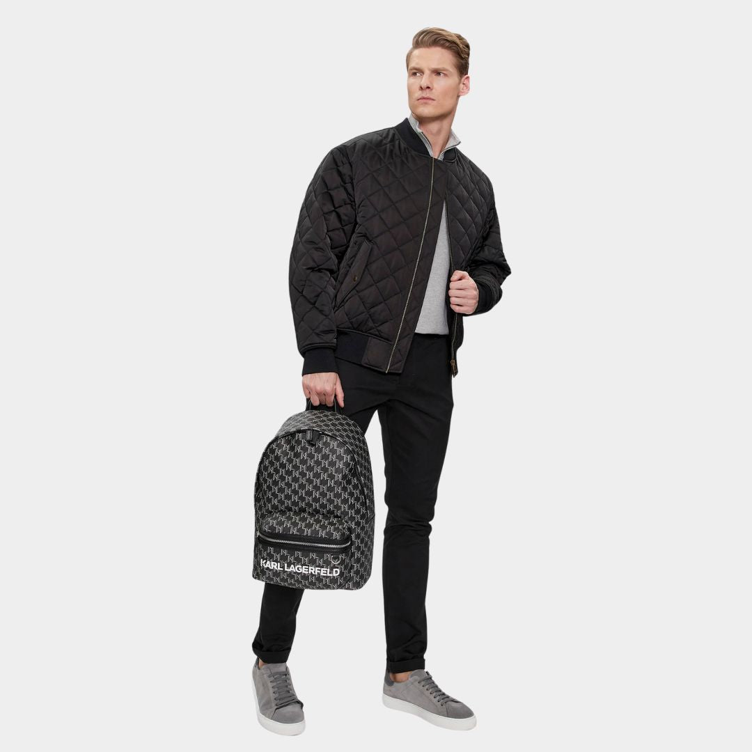 Karl Lagerfeld Paris Monogram Backpack 235M3010-BLK - Black
