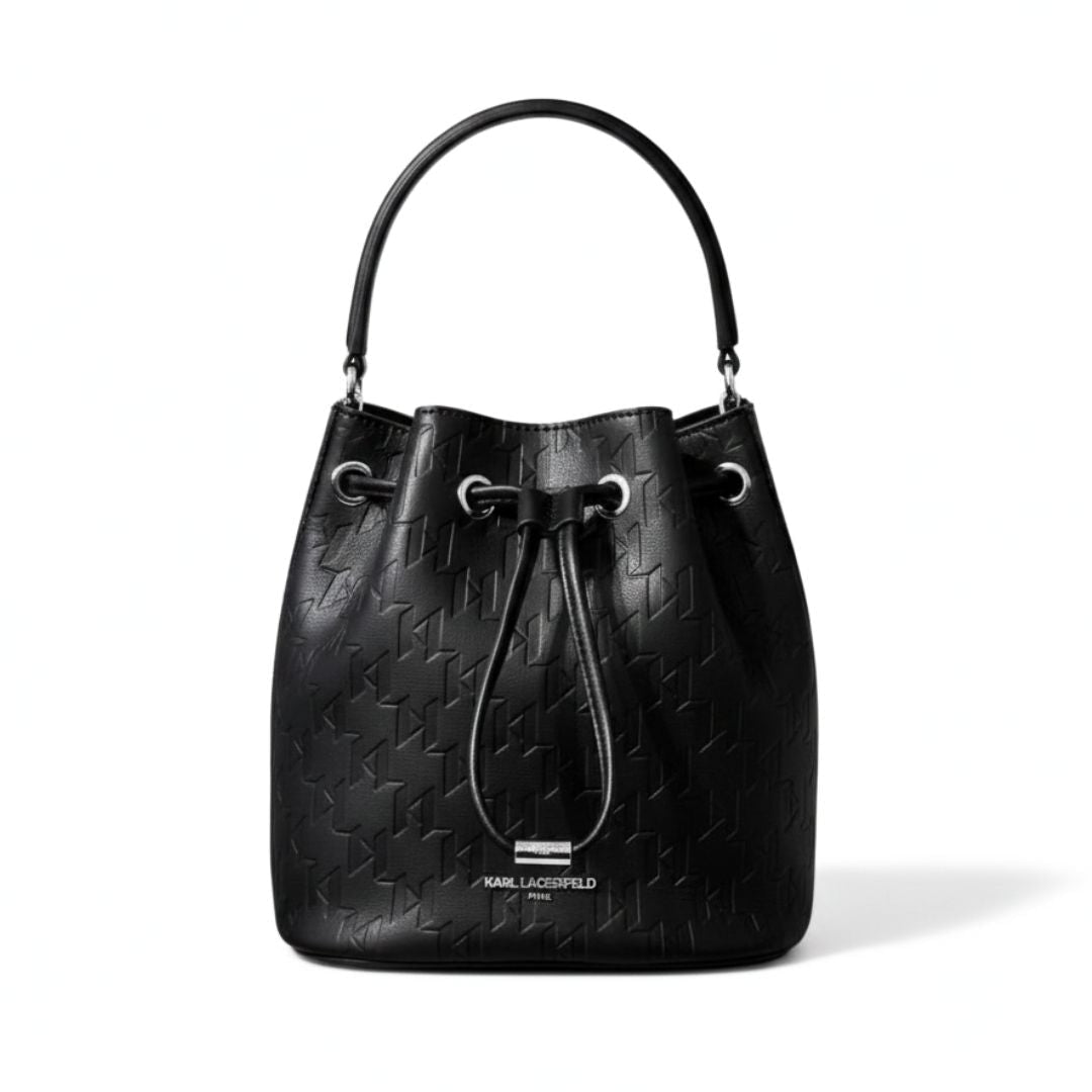 Karl Lagerfeld Paris Monogram Bucket Bag LH3JK8BK-BLK - Black