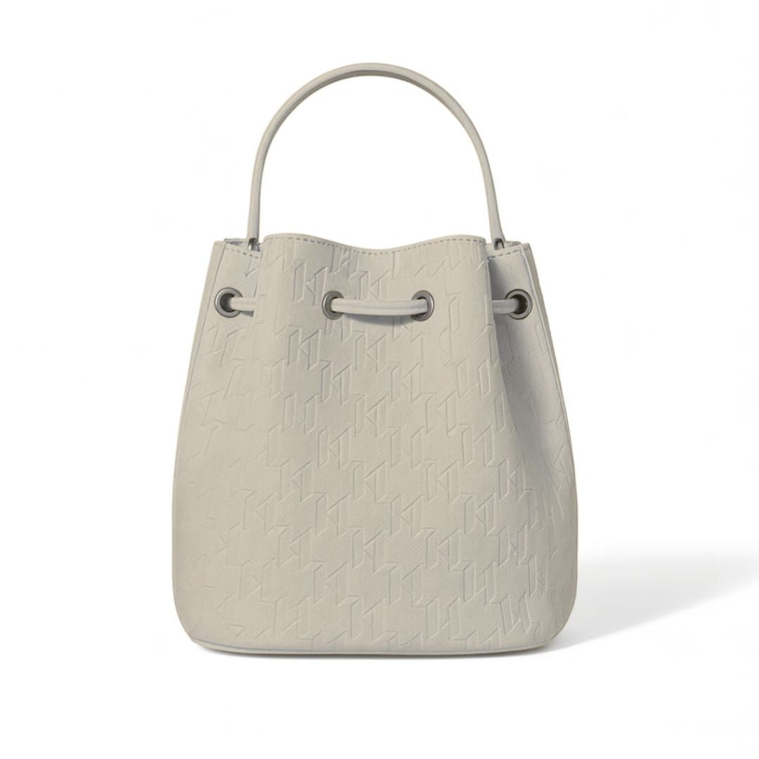 Karl Lagerfeld Paris Monogram Bucket Bag LH3JK8BK-LGTGRY - Light Gray