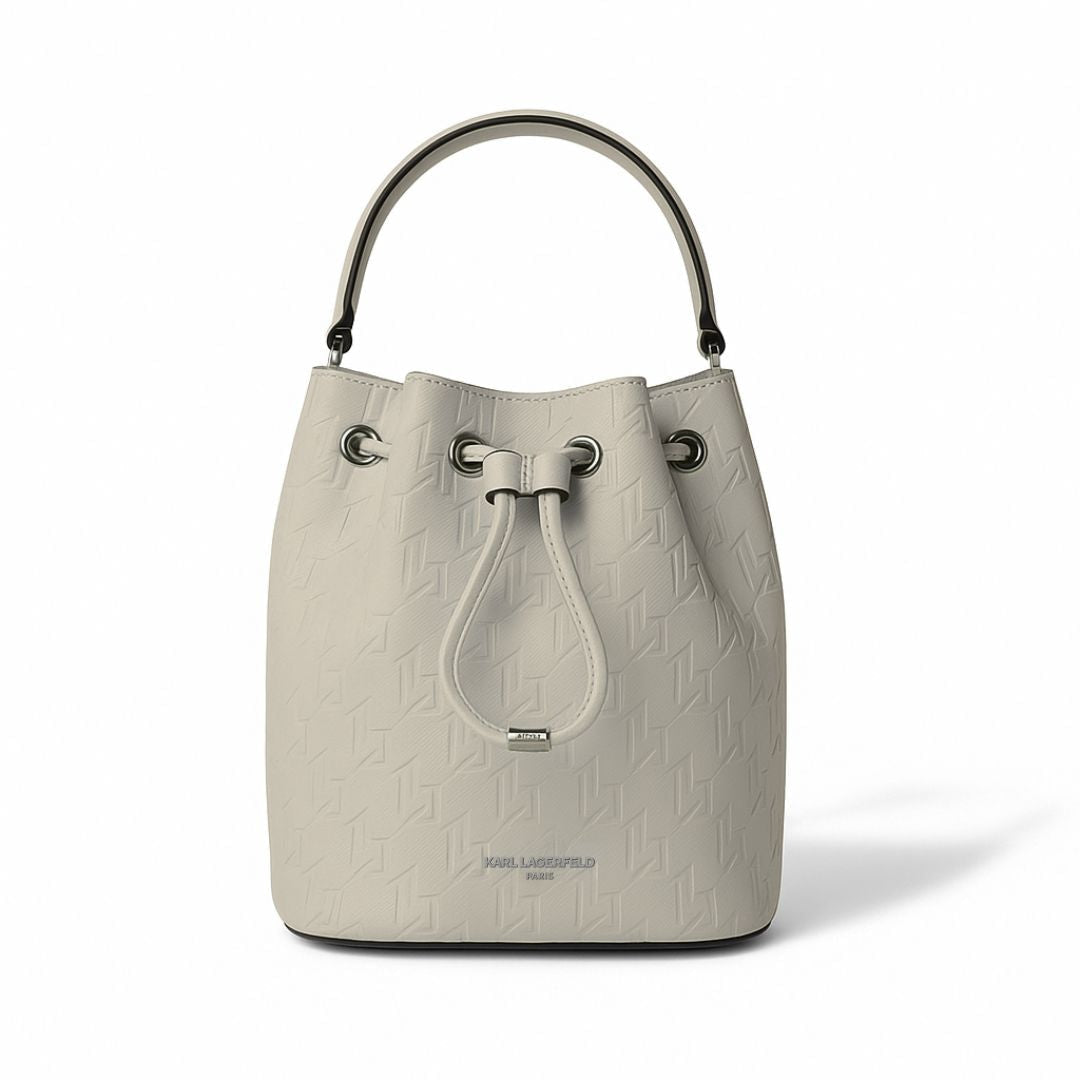 Karl Lagerfeld Paris Monogram Bucket Bag LH3JK8BK-LGTGRY - Light Gray