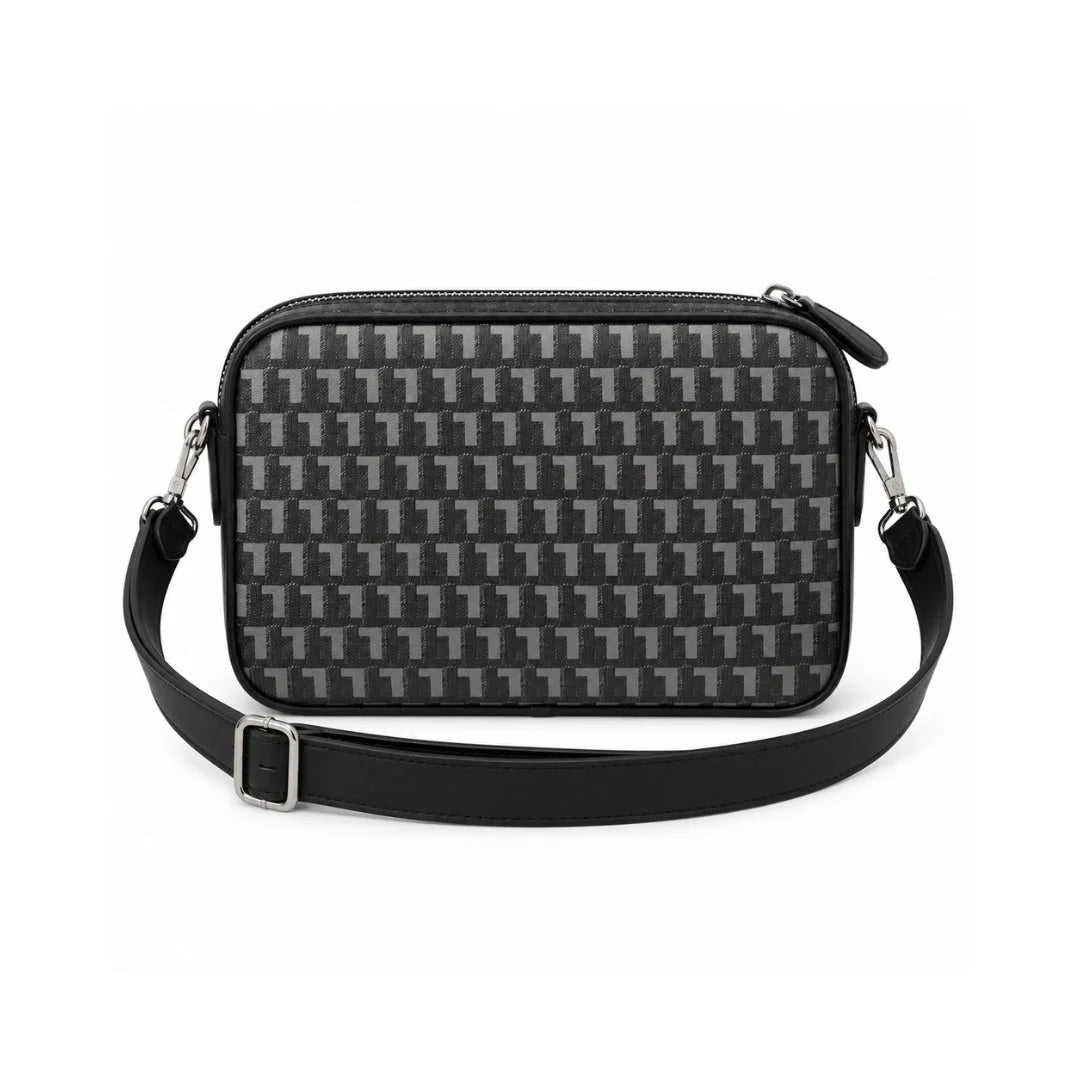 Karl Lagerfeld Paris Monogram Camera Crossbody Bag – BLKGRY - Black