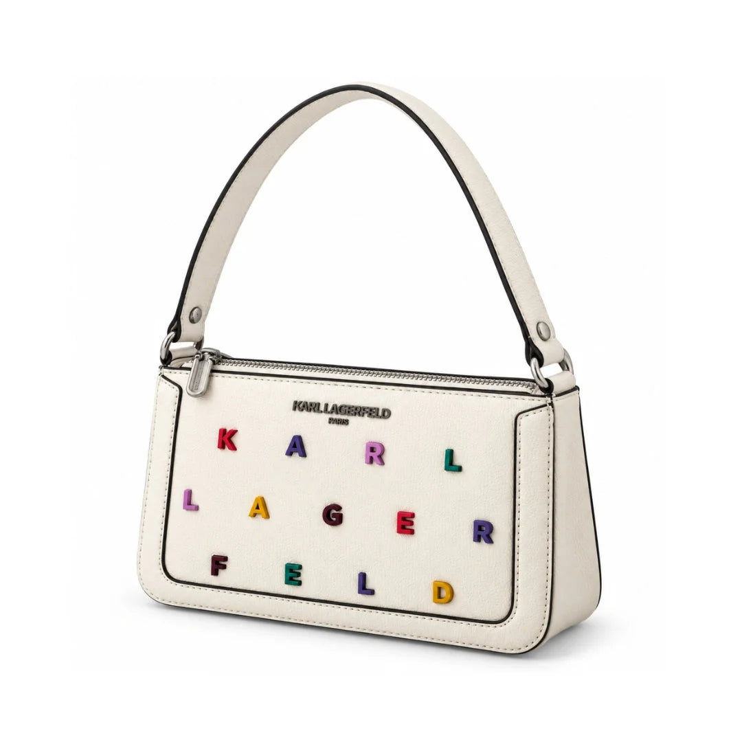 Karl Lagerfeld Paris Multicolour Logo Shoulder Bag Women -WHT - White