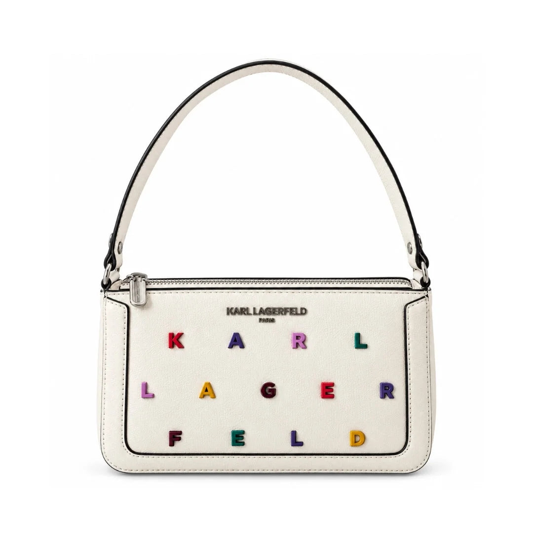 Karl Lagerfeld Paris Multicolour Logo Shoulder Bag Women -WHT - White