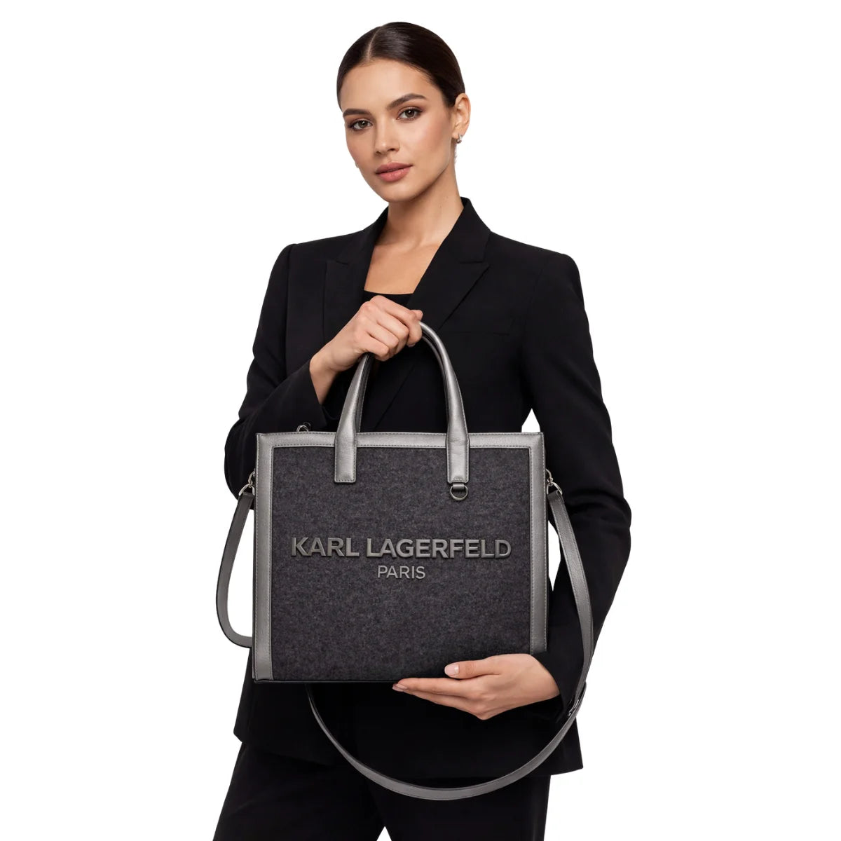 Karl Lagerfeld Paris Nouveau Tote Crossbody Women - SLV - Silver