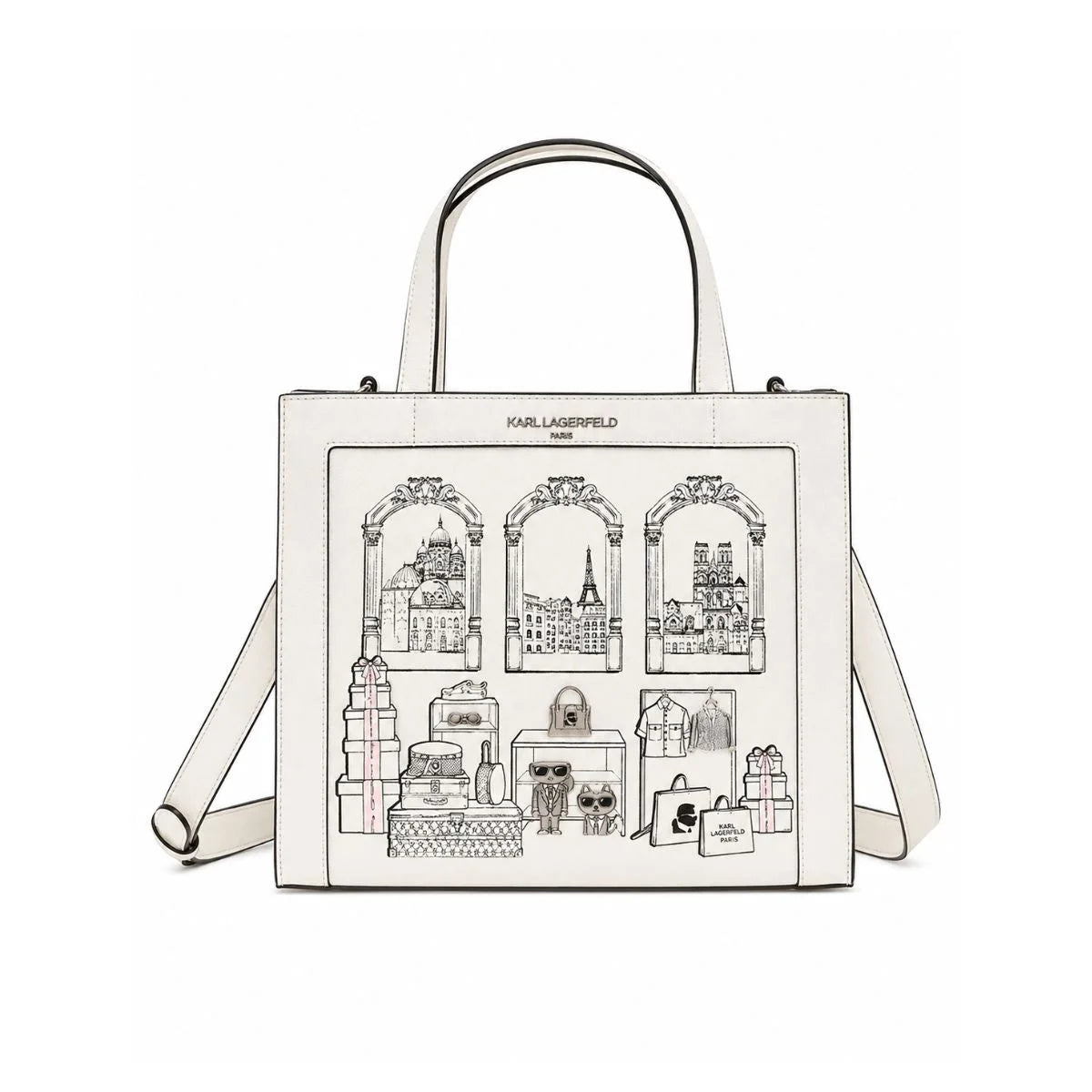 Karl Lagerfeld Paris Nouveau Tote Crossbody Women - WHT - White