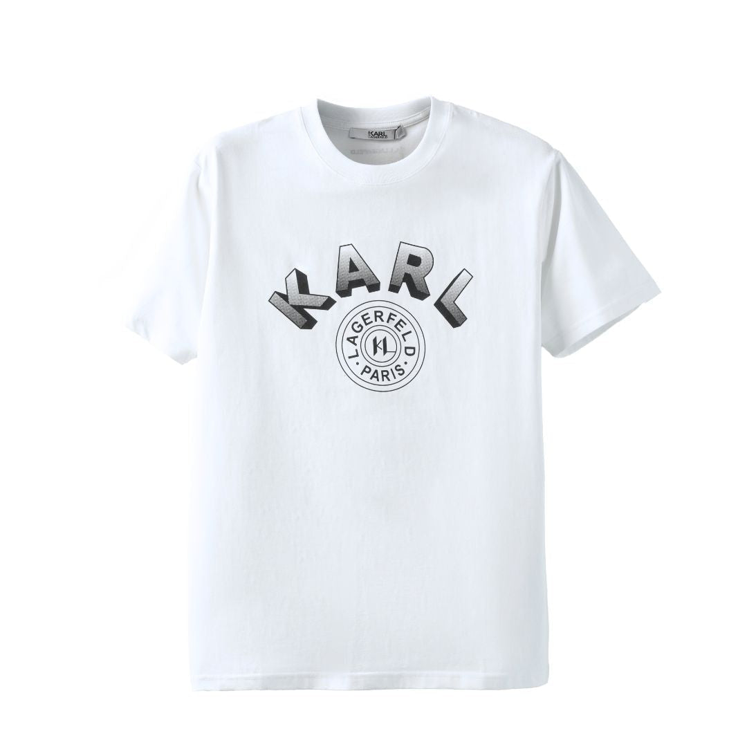 Karl Lagerfeld Paris Organic Cotton Logo T-Shirt - WHT - M / White