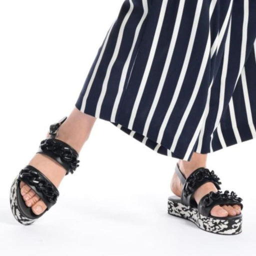 Karl Lagerfeld Paris Plexi Platform Sandal - BLK - Black / 38 - Shoes