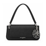 Karl Lagerfeld Paris Rose Charm Shoulder Bag - BLK - Black